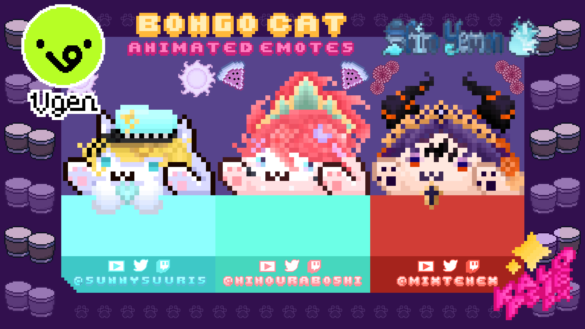 Animated pixel bongo cat